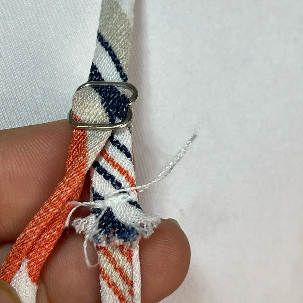 Sage the labor orange white stripes peplum cropped spaghetti straps tank top M - Picture 8 of 14